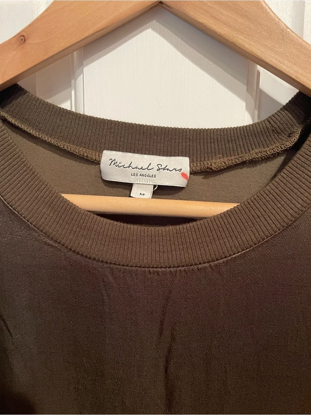 Michael Stars Flow Satin Olive Short-Sleeve Tee